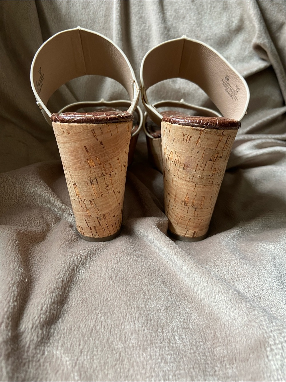 Sam Edelman Damara Leather Platform Cork Wedge Sandals - Size 8 - Picture 5 of 9
